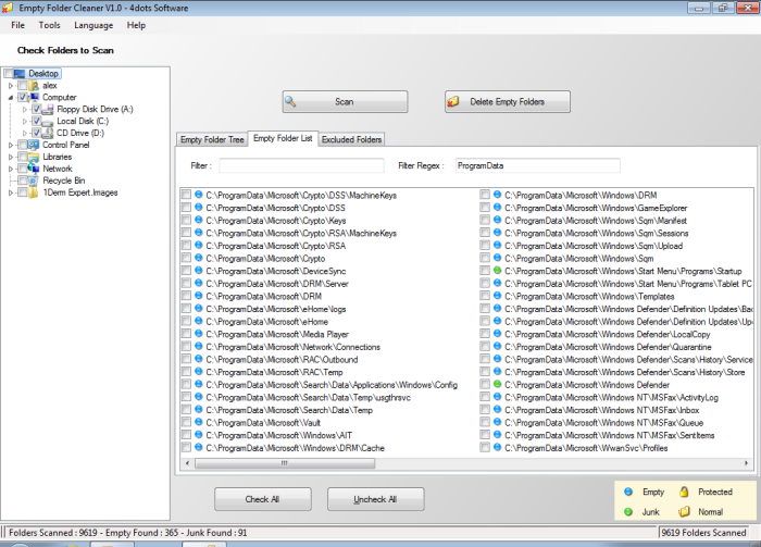 4dots Empty Folder Cleaner software